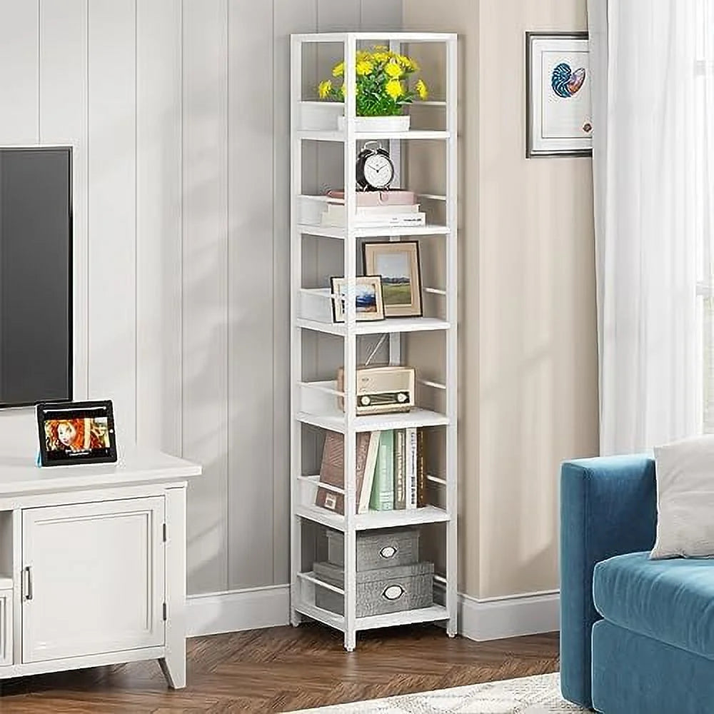 6-Tier Set of 2 75 Inch Tall Narrow Bookshelf M291