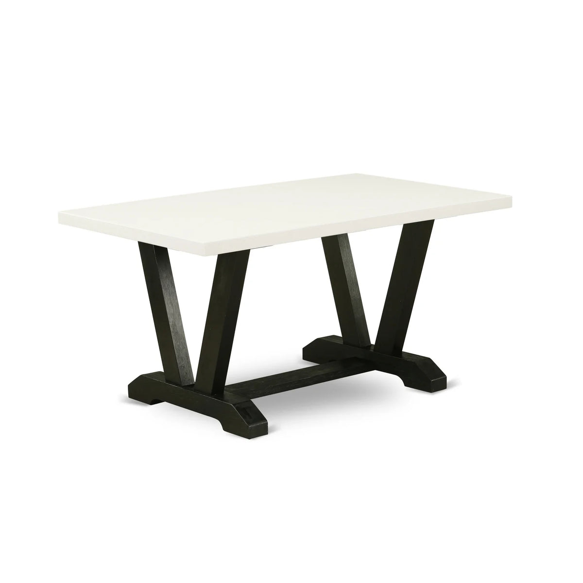 36X60 In Dining Table with Black Leg and White Top J65958