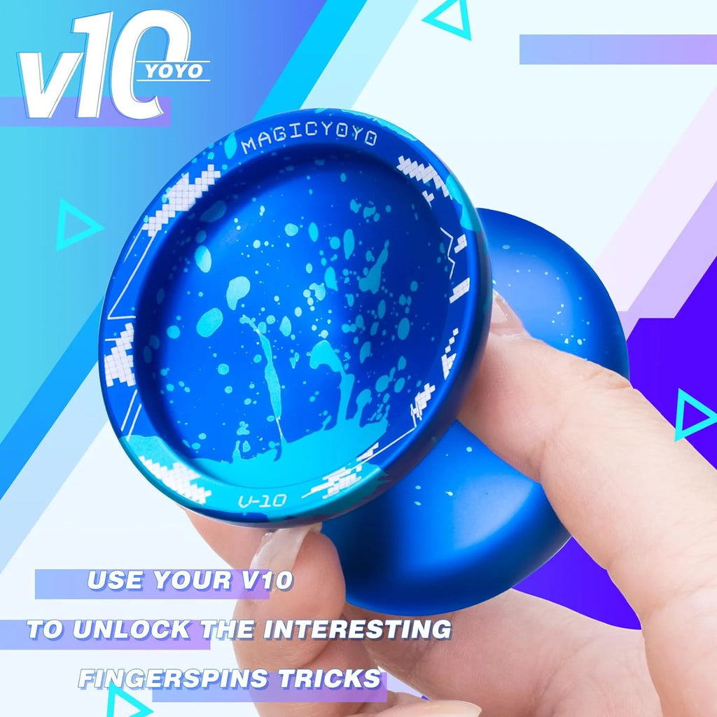 Blue Splash Finger Spin Metal Yoyo T34218