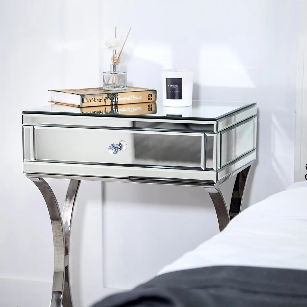 24'' Mirrored End Table with Drawer T69153