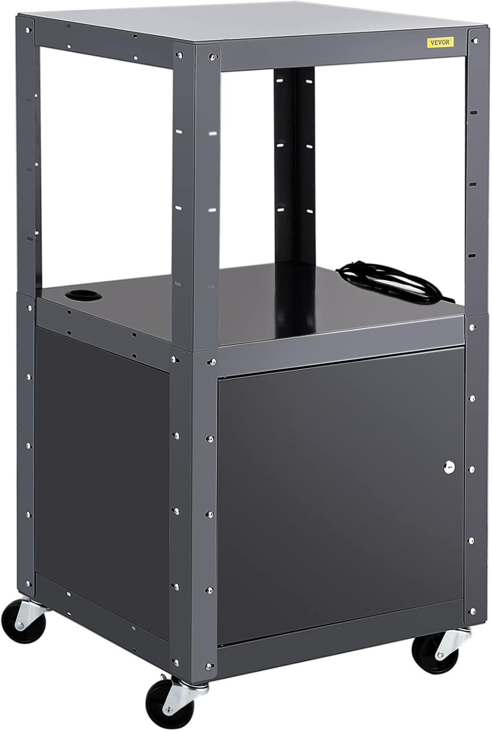 AV Cart with Power Strip and Locking Cabinet X9029