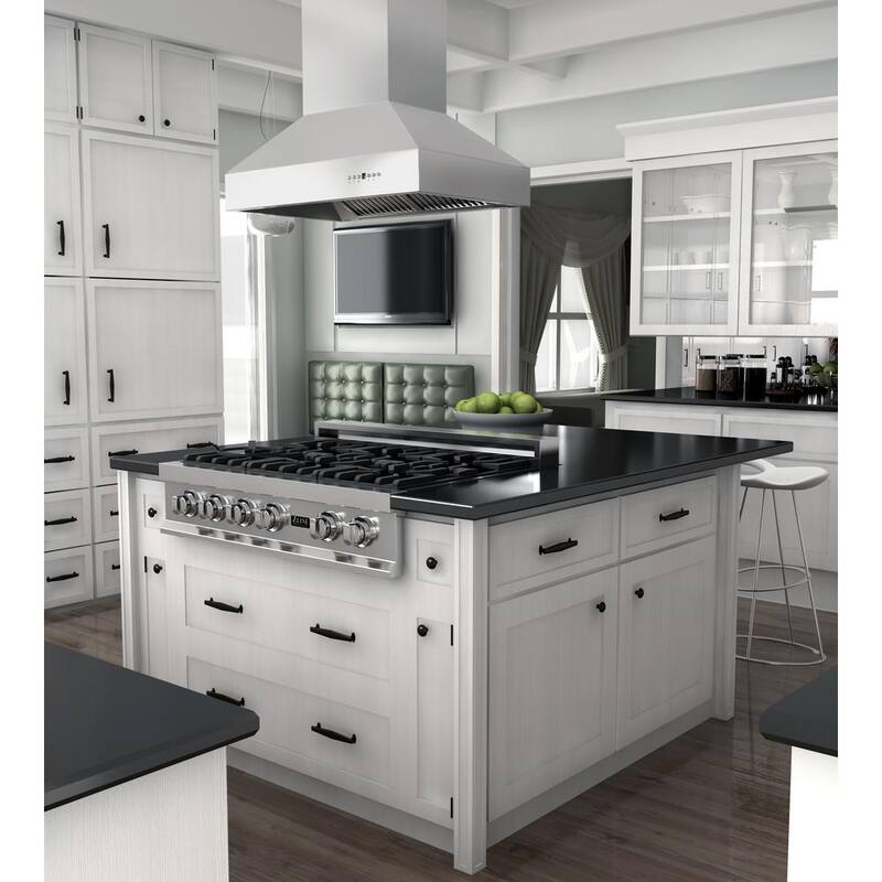 48 in. 700 CFM Ducted Island Mount Range Hood Stainless Steel Q551010