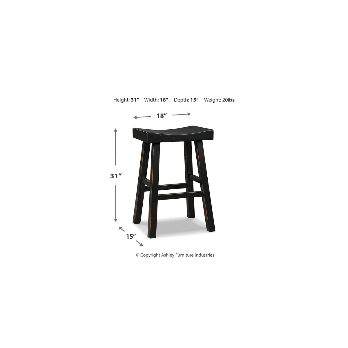 Saddle Barstool, Set of 2 Y838061