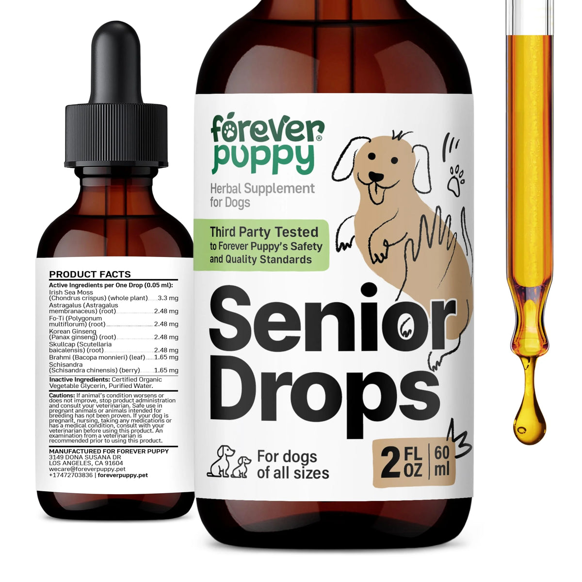 Senior Dog Thyroid Immune Brain Support Supplement 2 oz Q2309