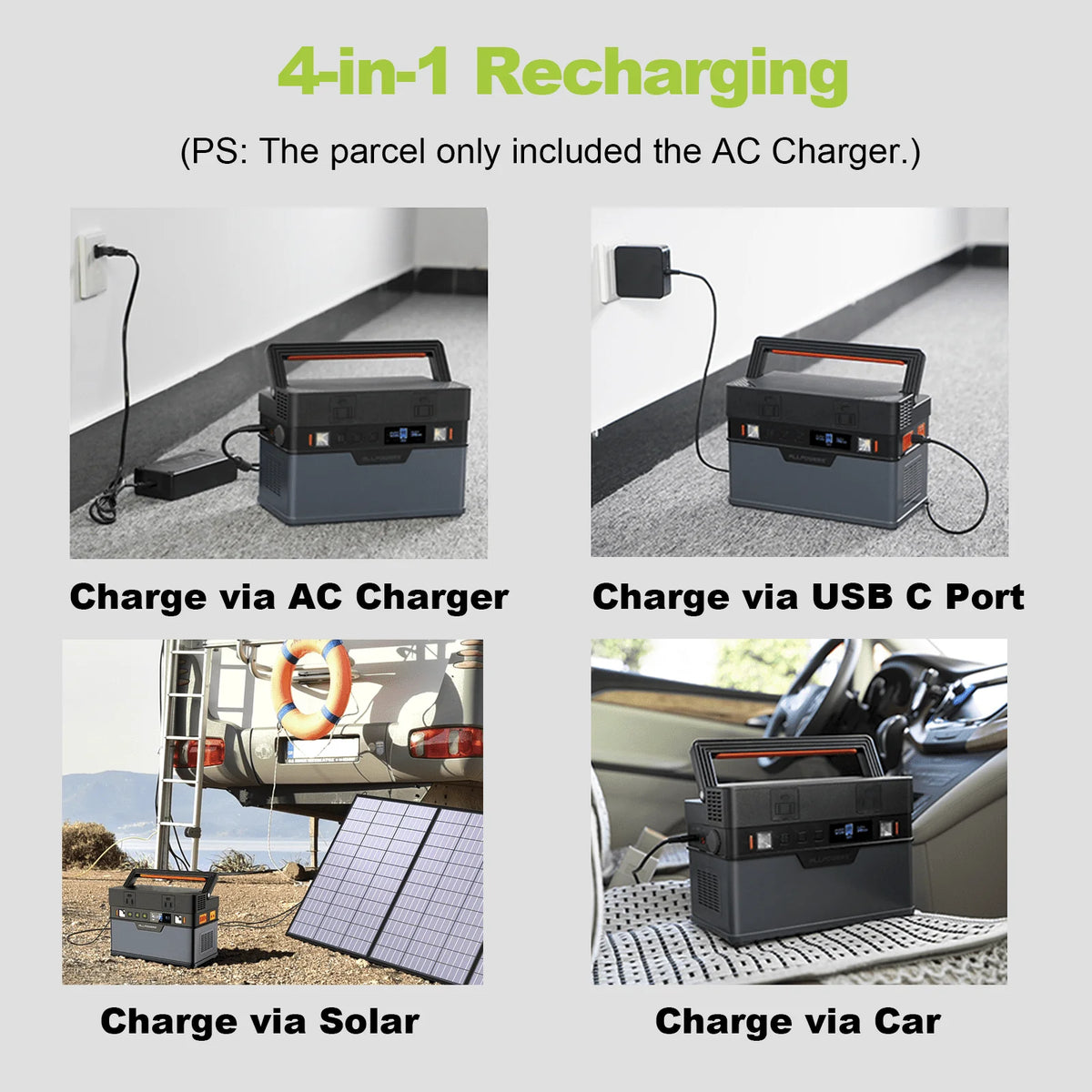 288Wh 300W Portable Power Station with 100W Foldable Solar Panel D9809