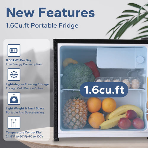 1.6 Cu.ft Silver Mini Fridge with Freezer G100514