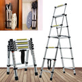 A-Frame Aluminum Telescoping Folding Ladder 330lb Capacity M58098