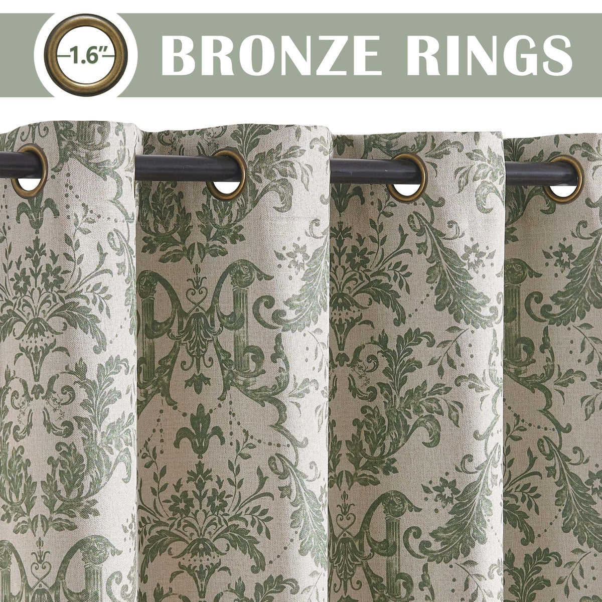 84 inches Greyish Beige Faux Linen Room Darkening Curtains 2 Panels N857244