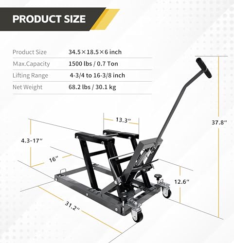 1500 lbs Capacity Portable Motorcycle Lift Table L731716