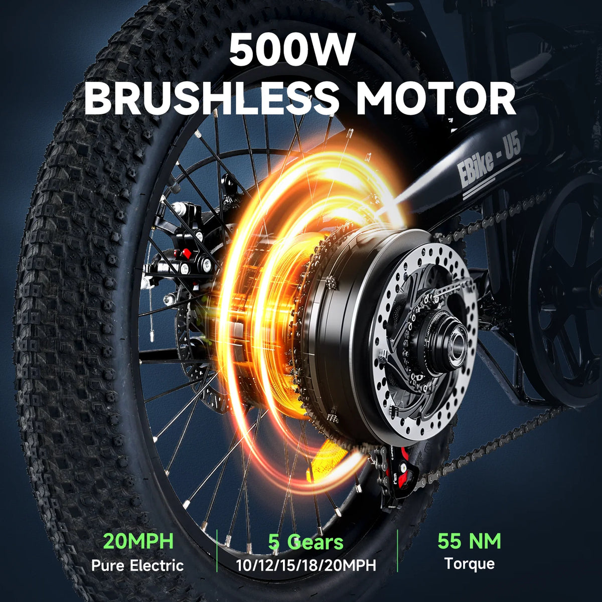 500W 20MPH 48V Removable Battery Folding Electric Bike Q7397