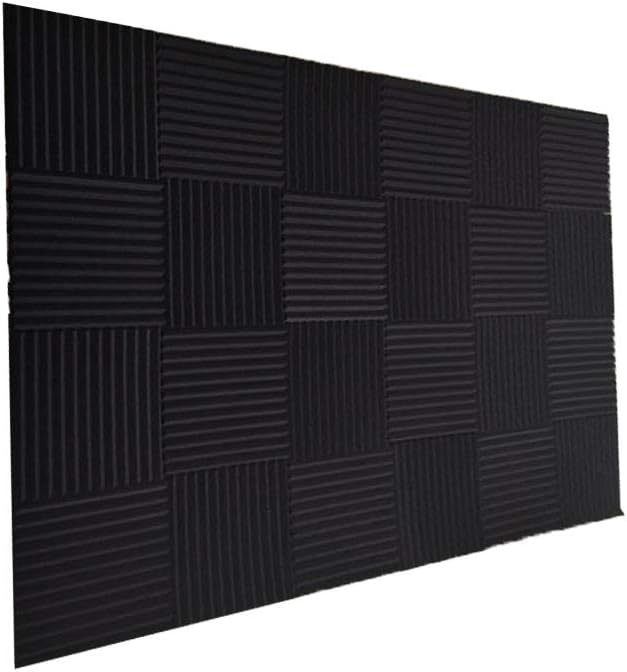 50 Pack Black Acoustic Panels Wedge, 1" X 12" X 12" D369