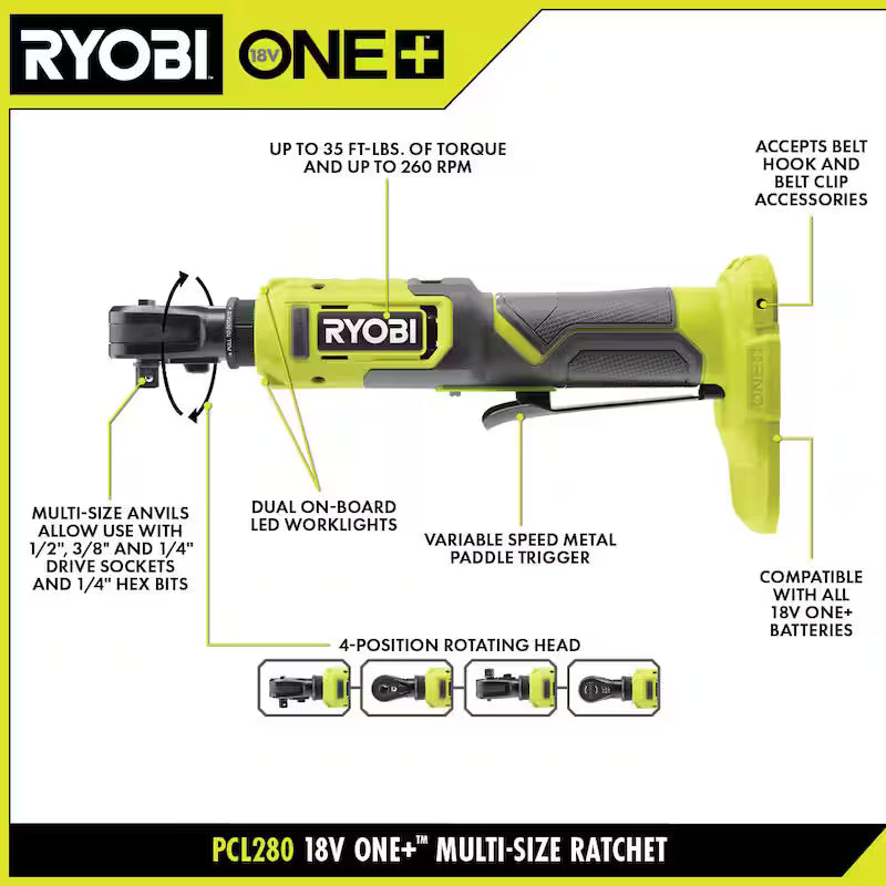 18V Cordless Multi Size Ratchet B49503
