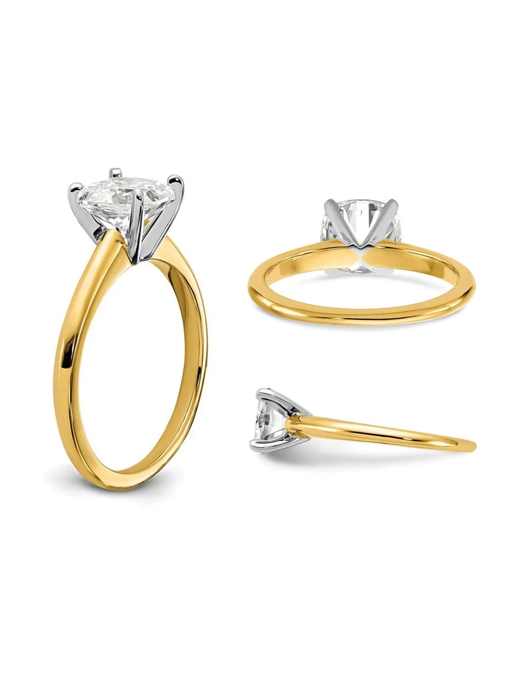 14K Yellow Gold Cushion-Cut Lab Grown Diamond Solitaire Engagement Ring E7853