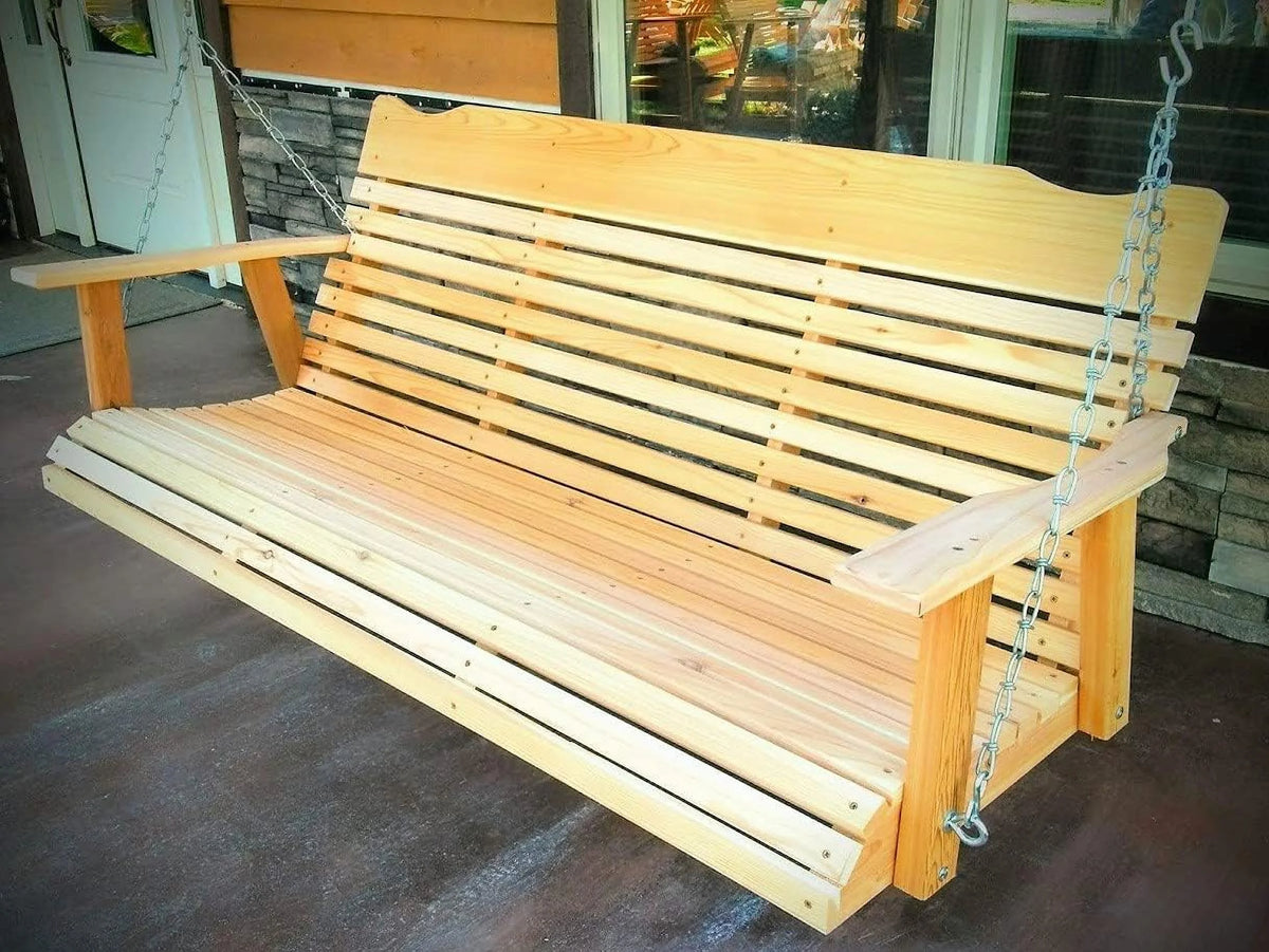 5 Foot Natural Cedar Porch Swing with Chain P7613
