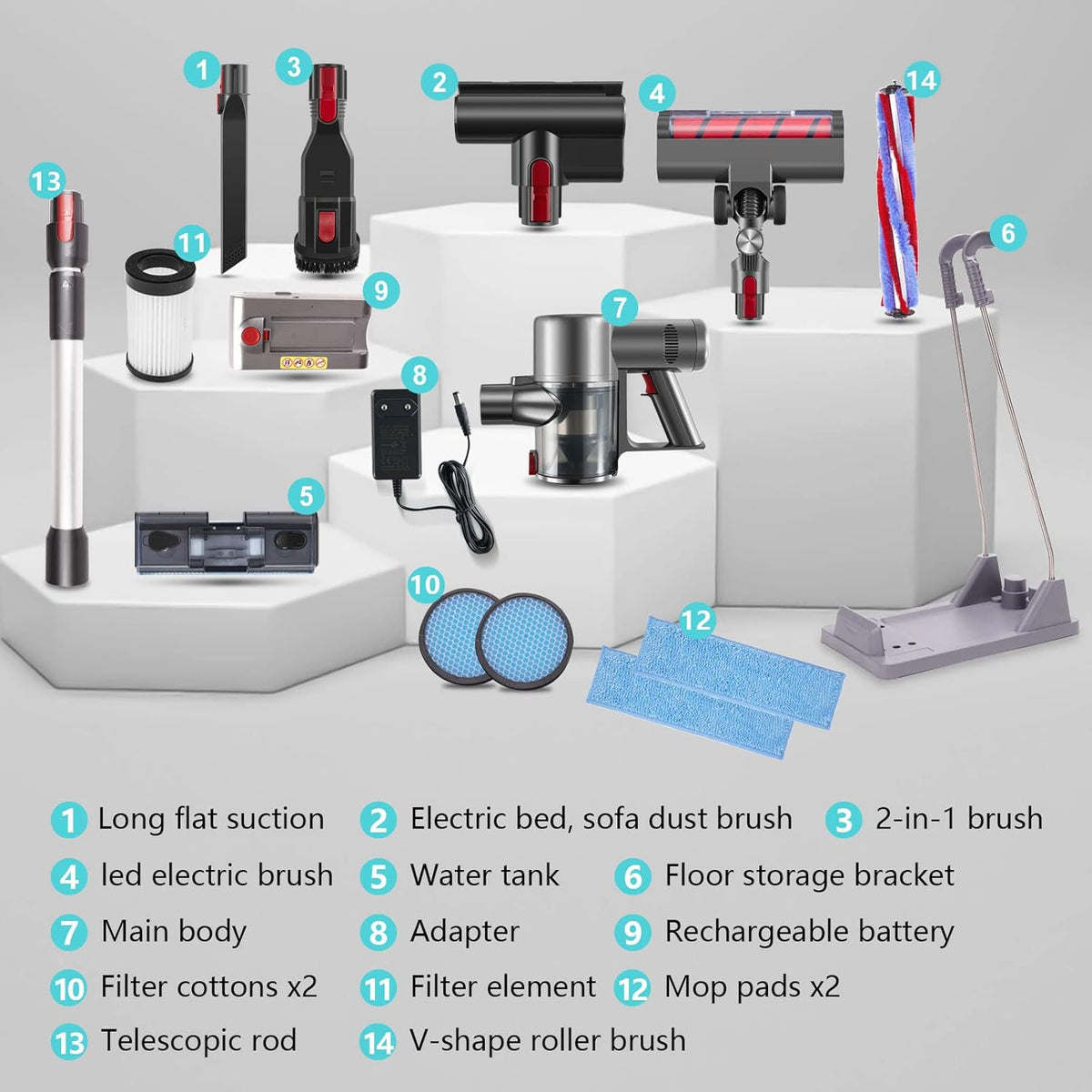 Cordless Stick Vacuum Cleaner with LED Display Q461687