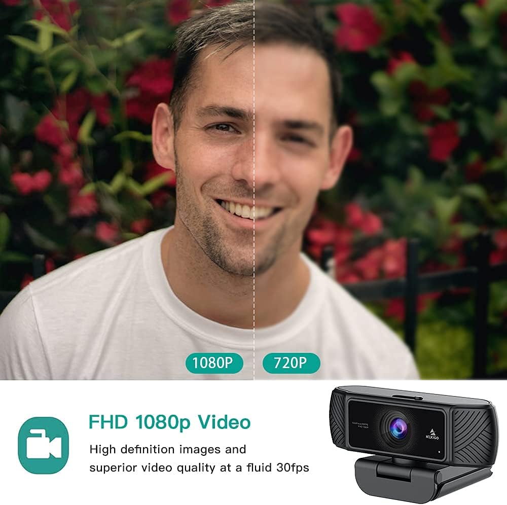 1080P Webcam with Microphone and Privacy Cover X926