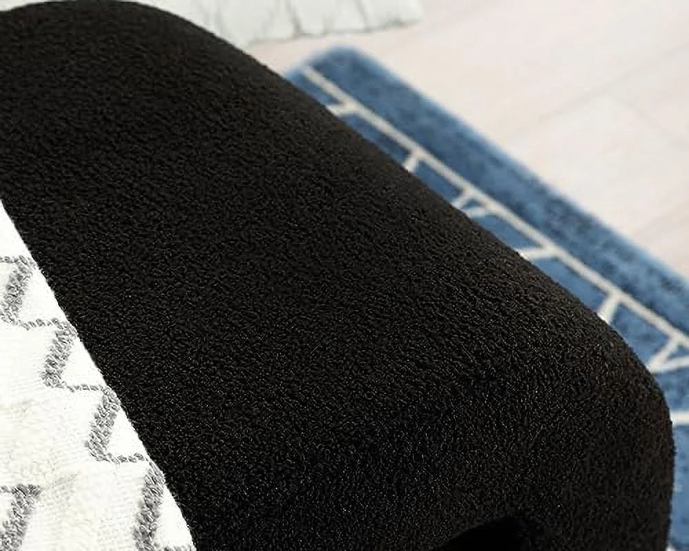 Modern Upholstered Faux Fur Boucle Ottoman Bench D13928