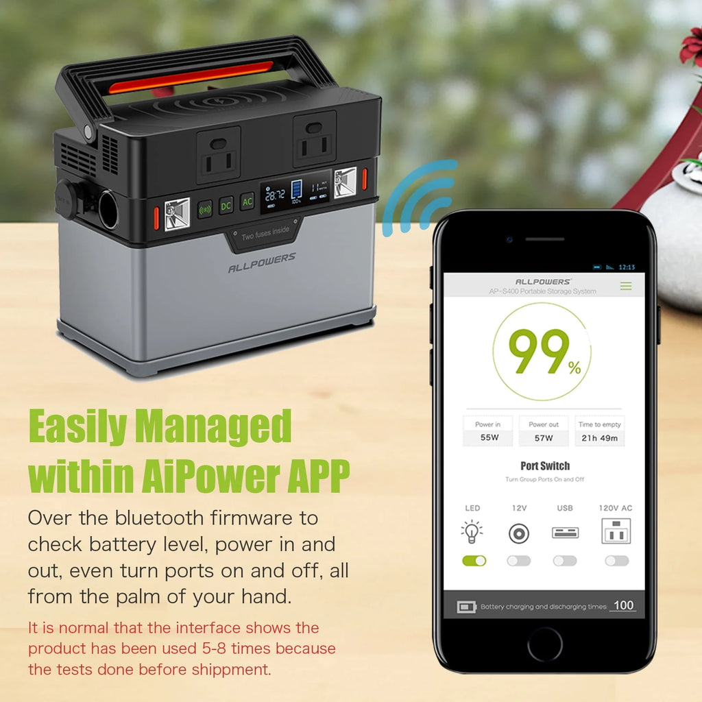 288Wh 300W Portable Power Station with 100W Foldable Solar Panel D9809