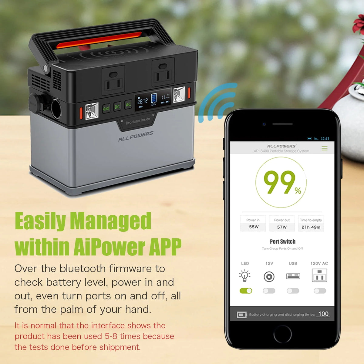 288Wh 300W Portable Power Station with 100W Foldable Solar Panel D9809