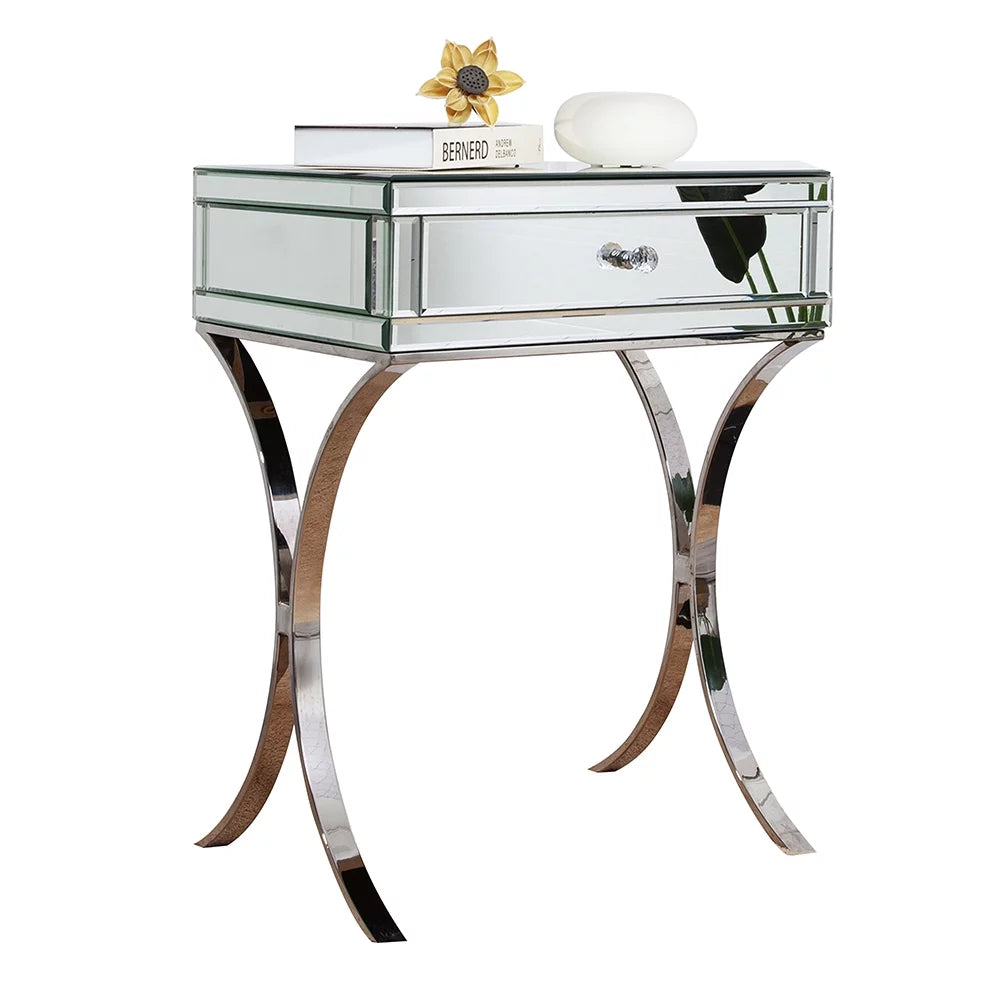 24'' Mirrored End Table with Drawer T69153