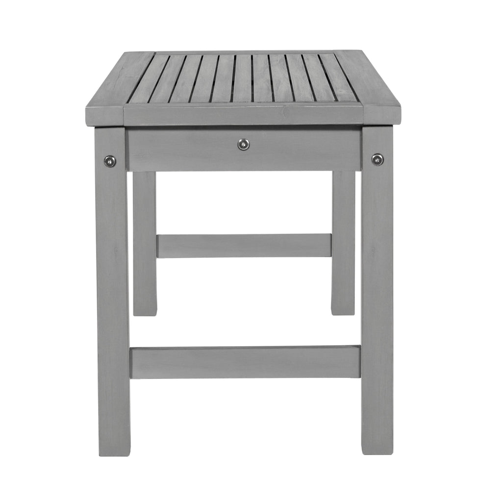 Gray Wash Solid Acacia Wood Patio Dining Bench R484