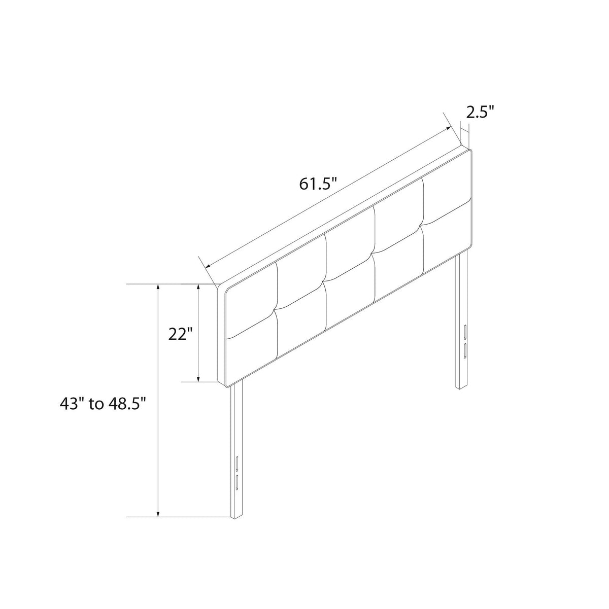 Blue Linen Upholstered Headboard U5066