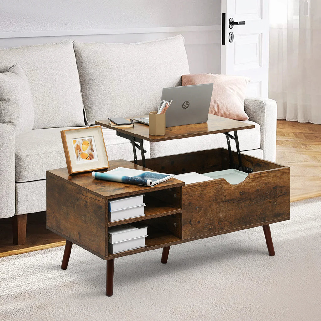Wood Lift Top Coffee Table with Hidden Storage O827717
