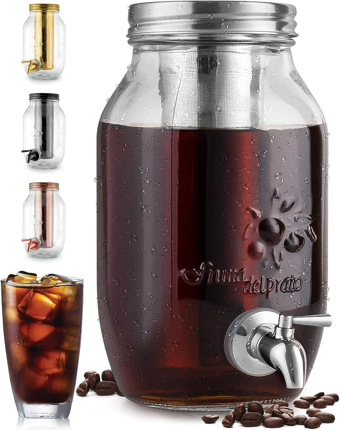 1 Gallon Cold Brew Coffee Maker with Glass Pitcher and Mesh Filter A73501