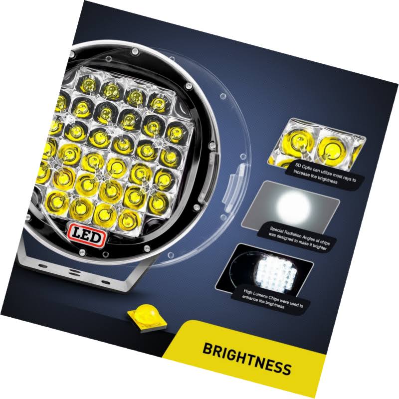 2pcs 96W 9 inch Black LED Work Light R386017