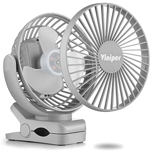 6 inch Rechargeable Clip on Fan, 5000mah Battery Desk Fan, 360° Rotation, 3 Speeds, Black A829