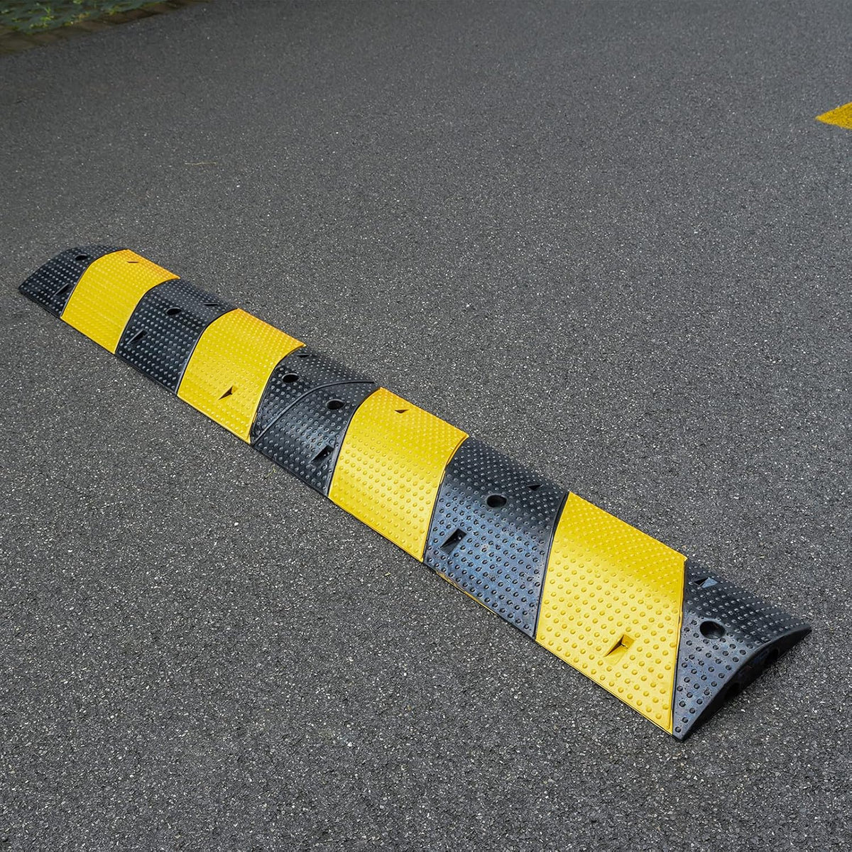 2 Pack 2-Channel Modular Rubber Speed Bump with 6 Bolts V154
