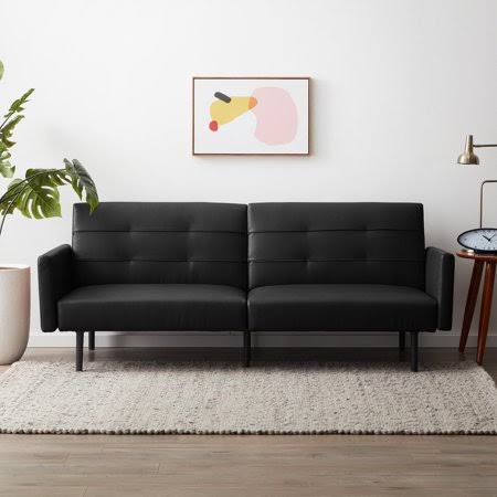 Black Faux Leather Sofa Bed G22759