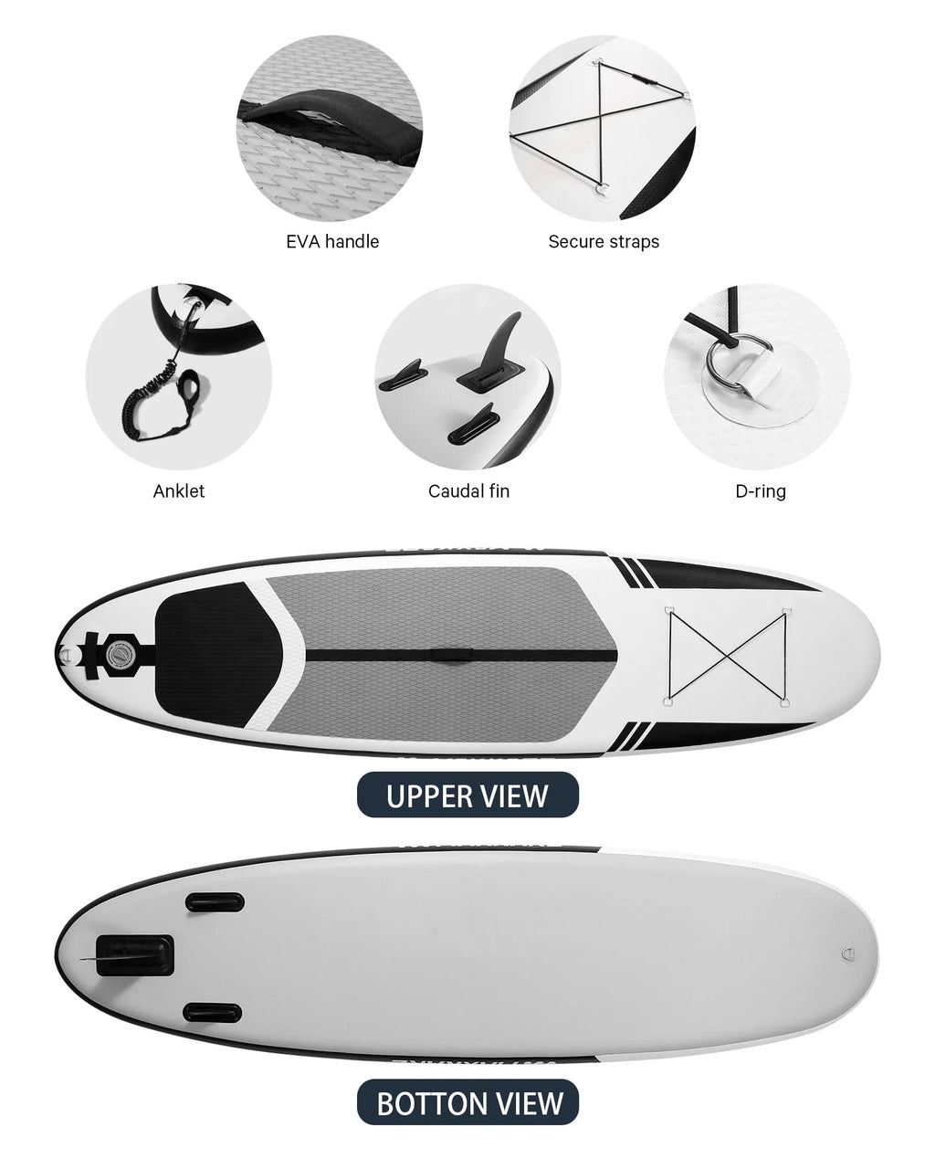 10 Ft. Inflatable Stand up Paddle Board with Backpack V200