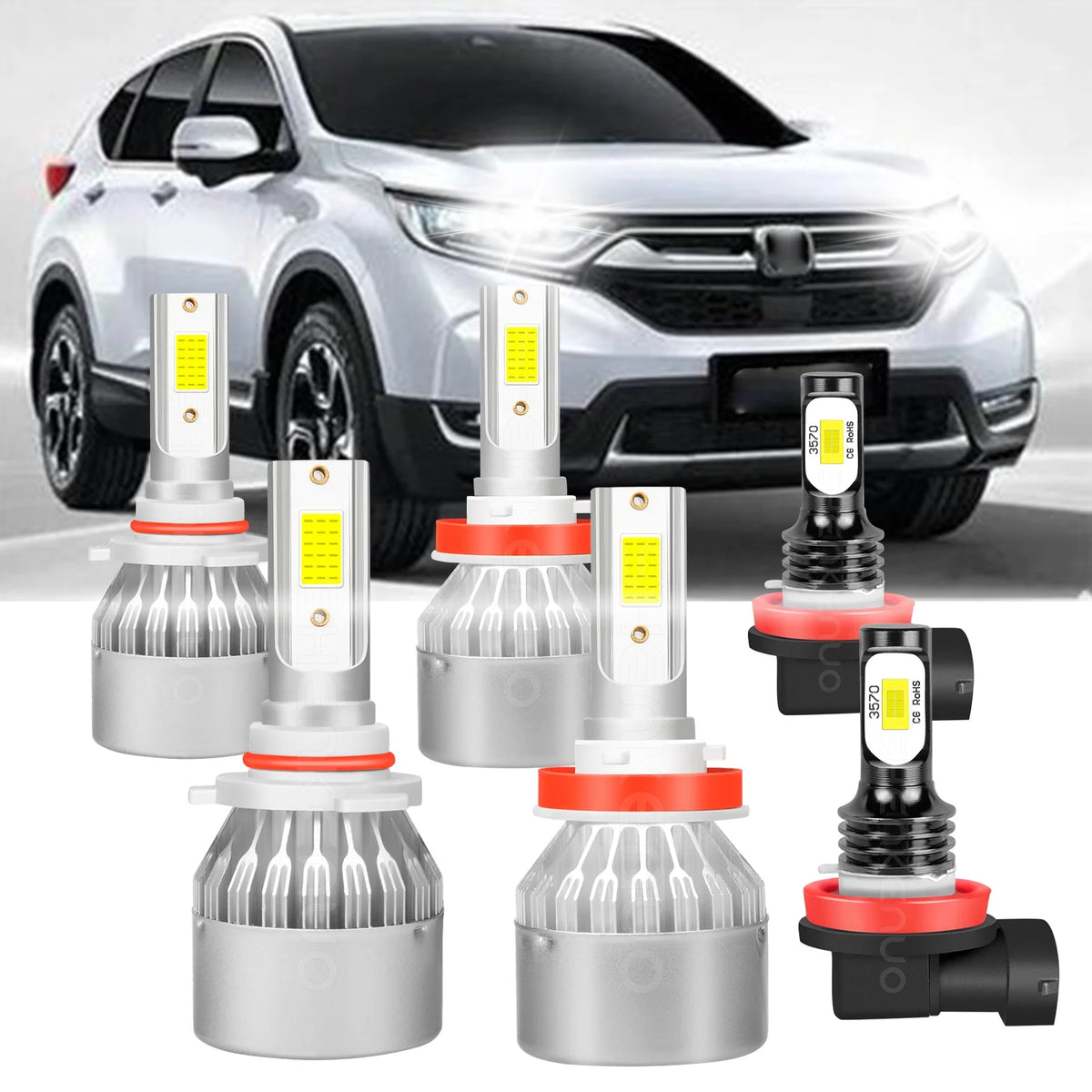 6000K LED Headlight and Fog Light Bulbs Kit Combo G598336