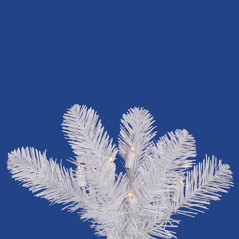 6.5 ft White Pencil Pine Christmas Tree with Clear Lights K76646