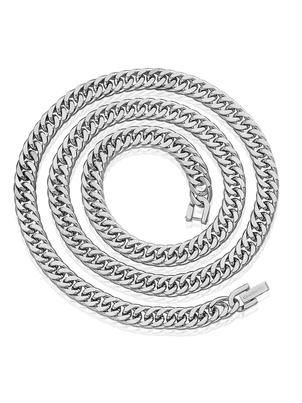 Stainless Steel 8mm Curb Chain Necklace 24" D673
