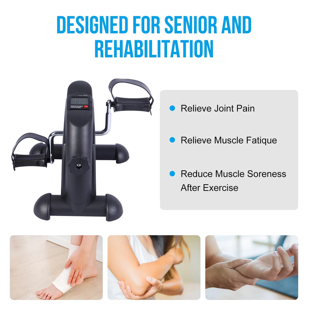Portable Black Indoor Pedal Exerciser Bike with LCD Display R735
