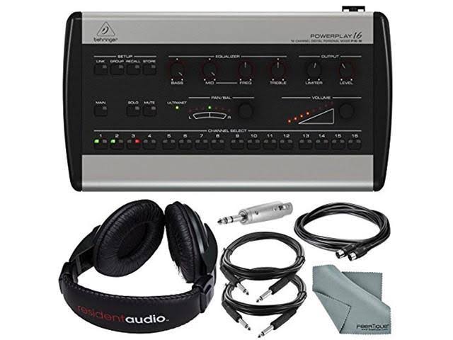 16-Channel Personal Digital Mixer with Closed-Back Headphones A57154