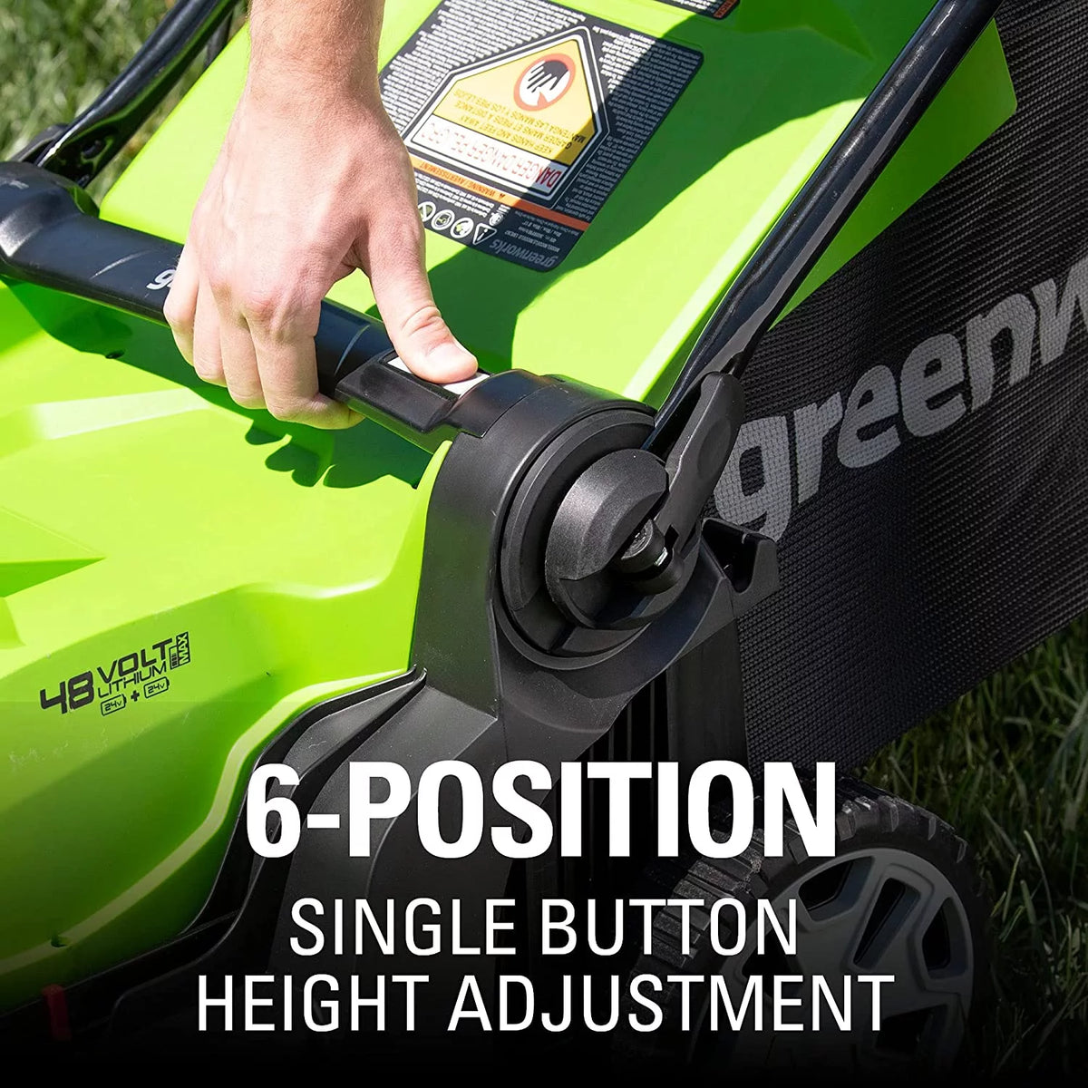 48V 17 Battery-Powered Push Lawn Mower with 2 x 24V 4Ah Batteries P718