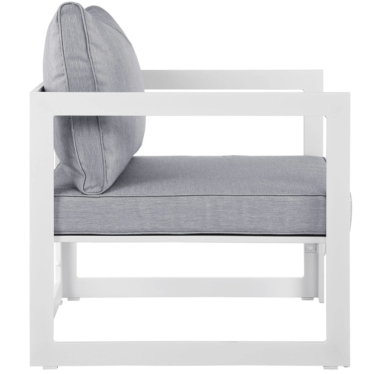 White Gray 10 Piece Outdoor Patio Sectional Sofa Set U485498