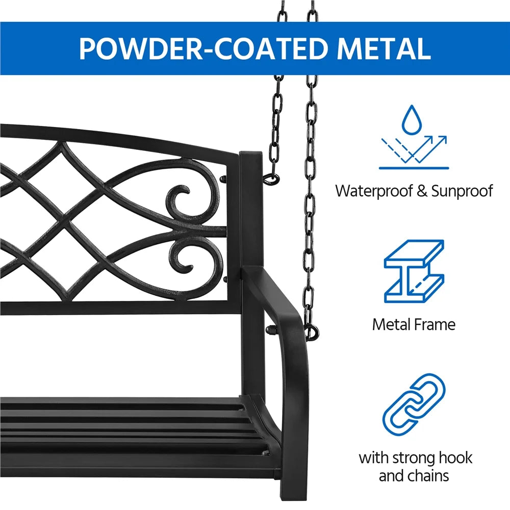 Black Iron Porch Swing U64524