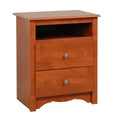 Cherry 2-Drawer Nightstand with Open Shelf V45203