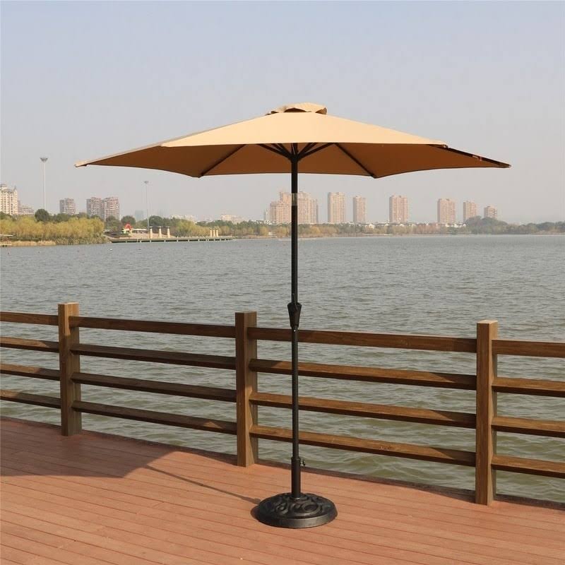 9 Feet Pole Umbrella with Carry Bag and Base - Crème P221893