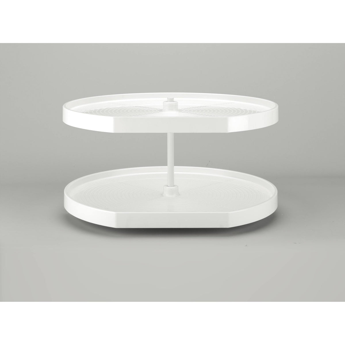 Almond Polymer D-Shape Lazy Susan 2-Shelf Y349630