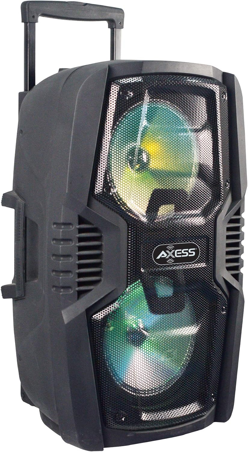 8'' Portable Bluetooth Speaker with Woofer & Tweeter, LED Lights, Pack of 2 U52672