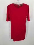 Red Size 8 Knee Length Short Sleeve Dress R864