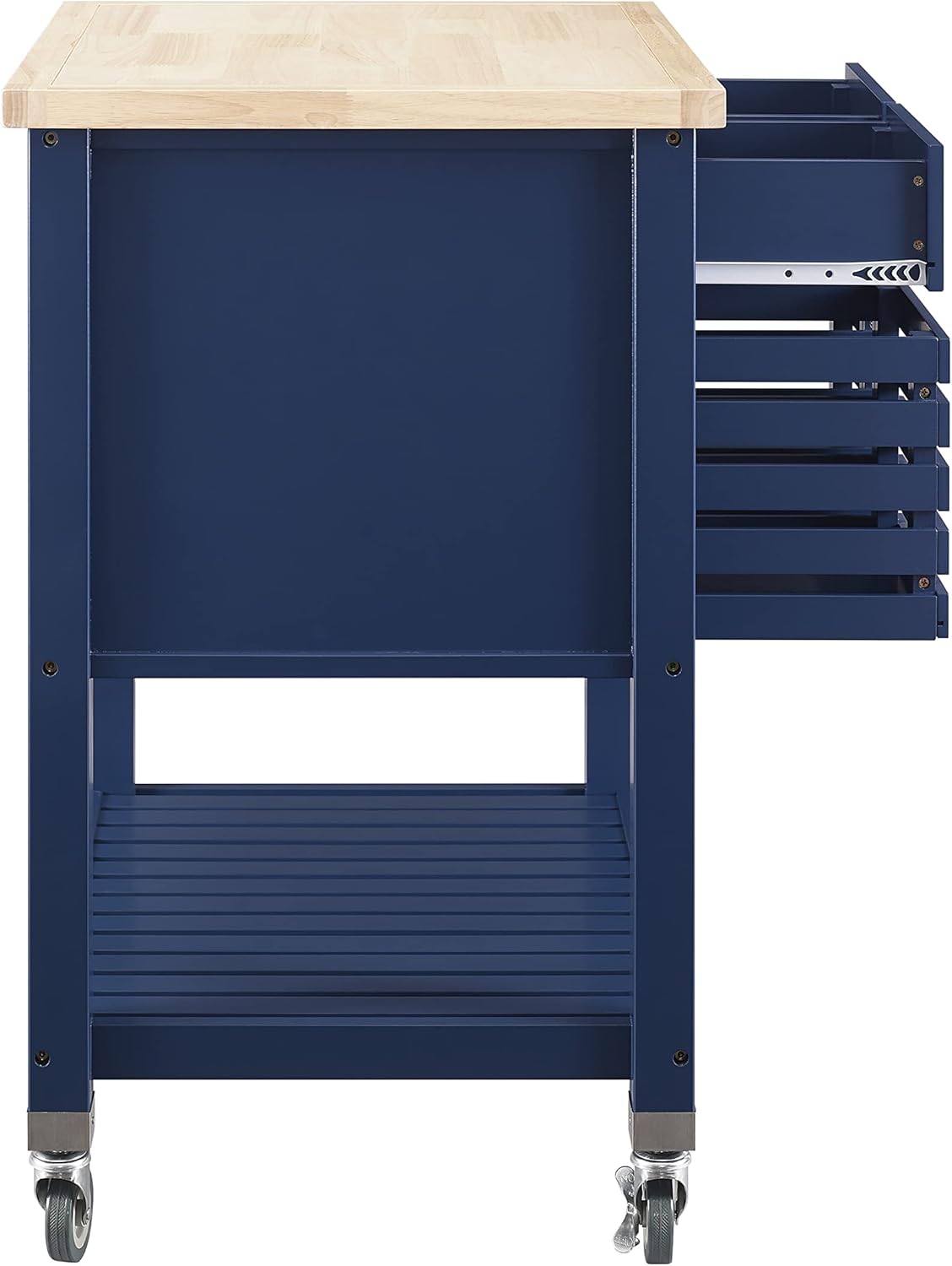 Denim Kitchen Cart with Locking Wheels G93909