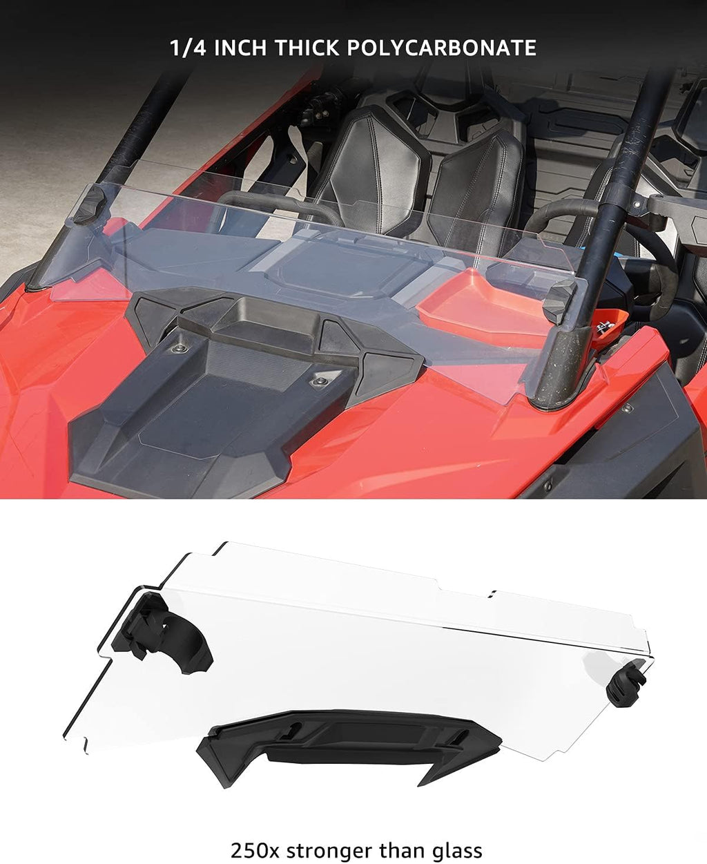 Half Windshield Clear Hard Coat Compatible with Polaris RZR PRO XP 4 E68865