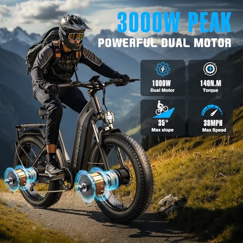 1600W 52V 20AH Fat Tire Electric Bike Q698