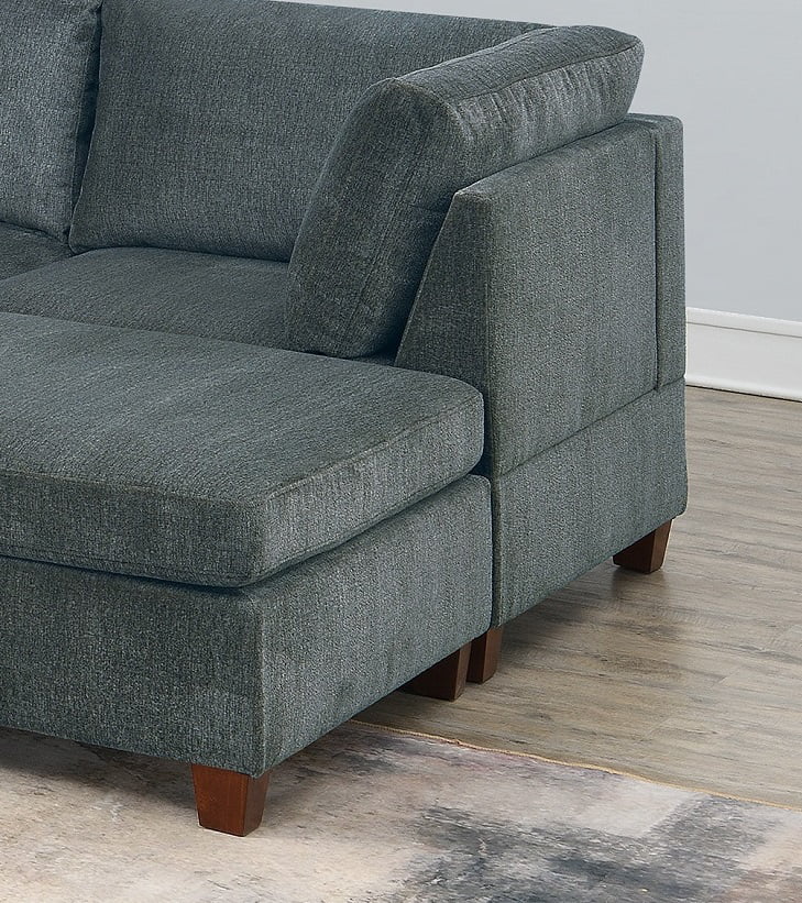 Grey Chenille Modular Sectional 9pc Set O24100